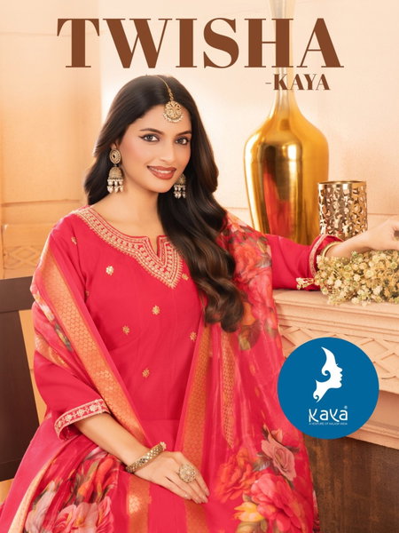 Twisha By Kaya Roman Silk Wholesale Kurti With Bottom Dupatta In India